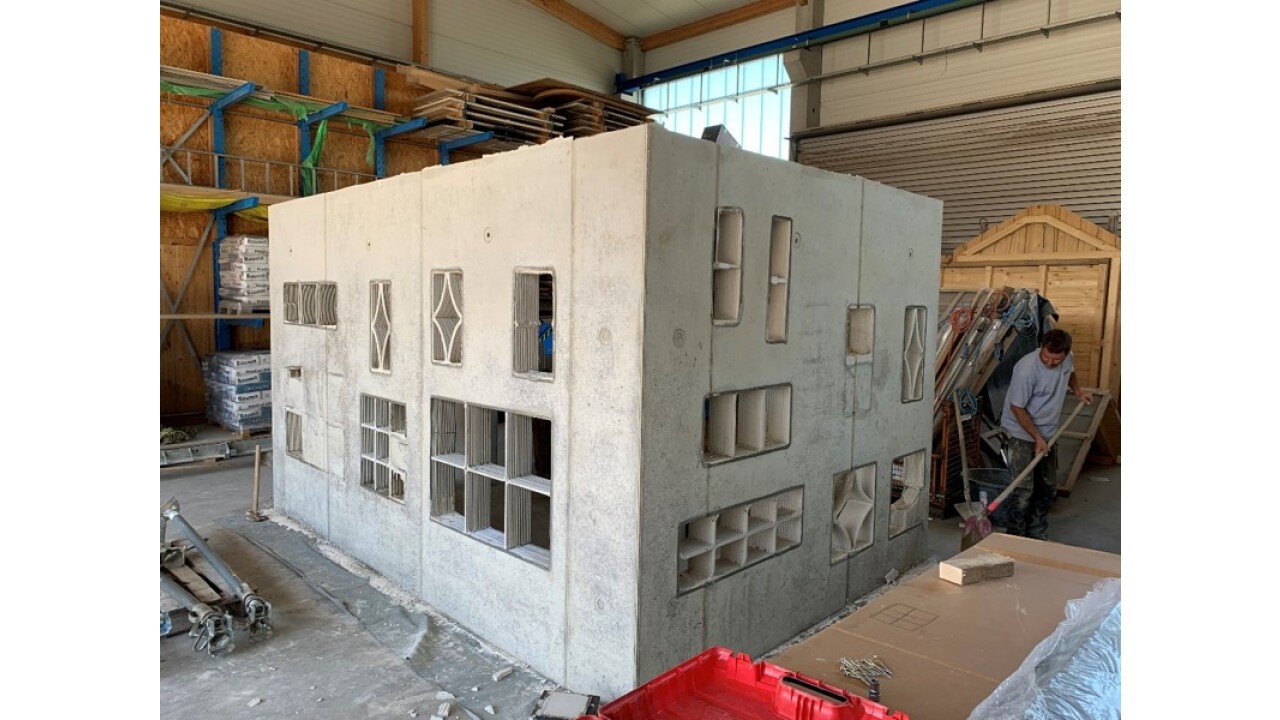 3D-Beton gedruckte Wandaussparungen verbaut