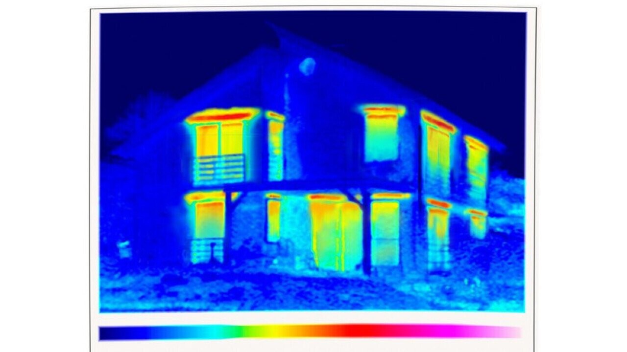 Image thermique avec coffres de volets roulants non rénovés