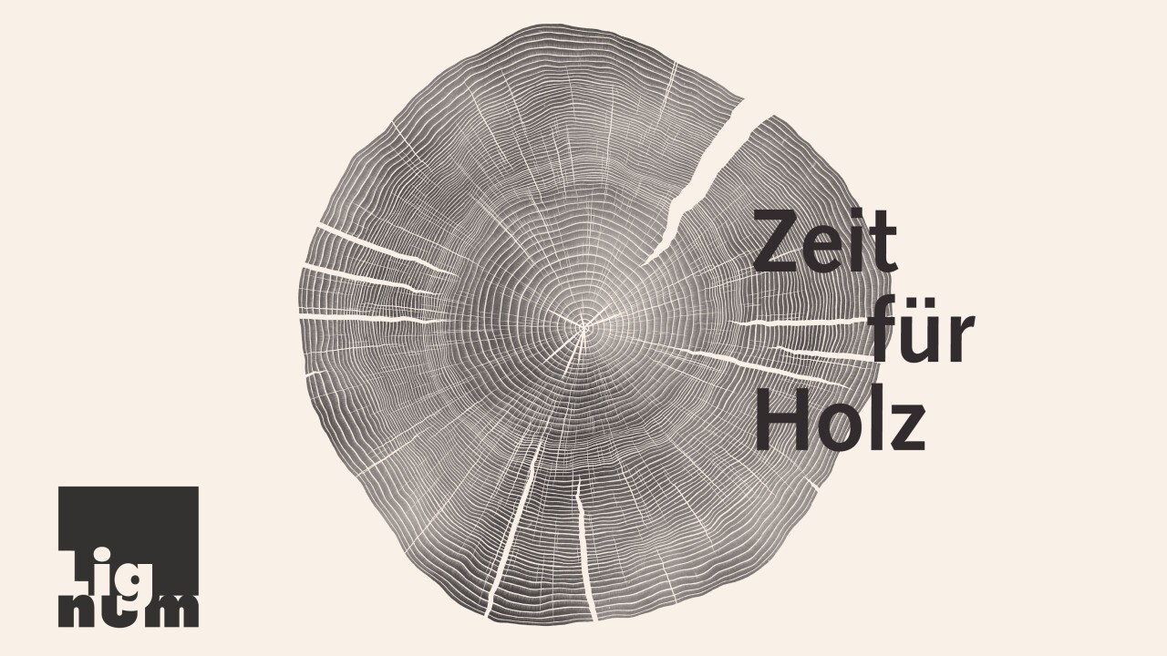 Der Swissbau-Auftritt der Lignum und der ganzen Wertschöpfungskette Holz steht unter dem Titel ‹Zeit für Holz›. Er fokussiert auf die Klimaleistung von Holz, seine Kreislauffähigkeit und Innovationskraft in Kombination mit neuen Materialien oder beim digitalen Bauen.