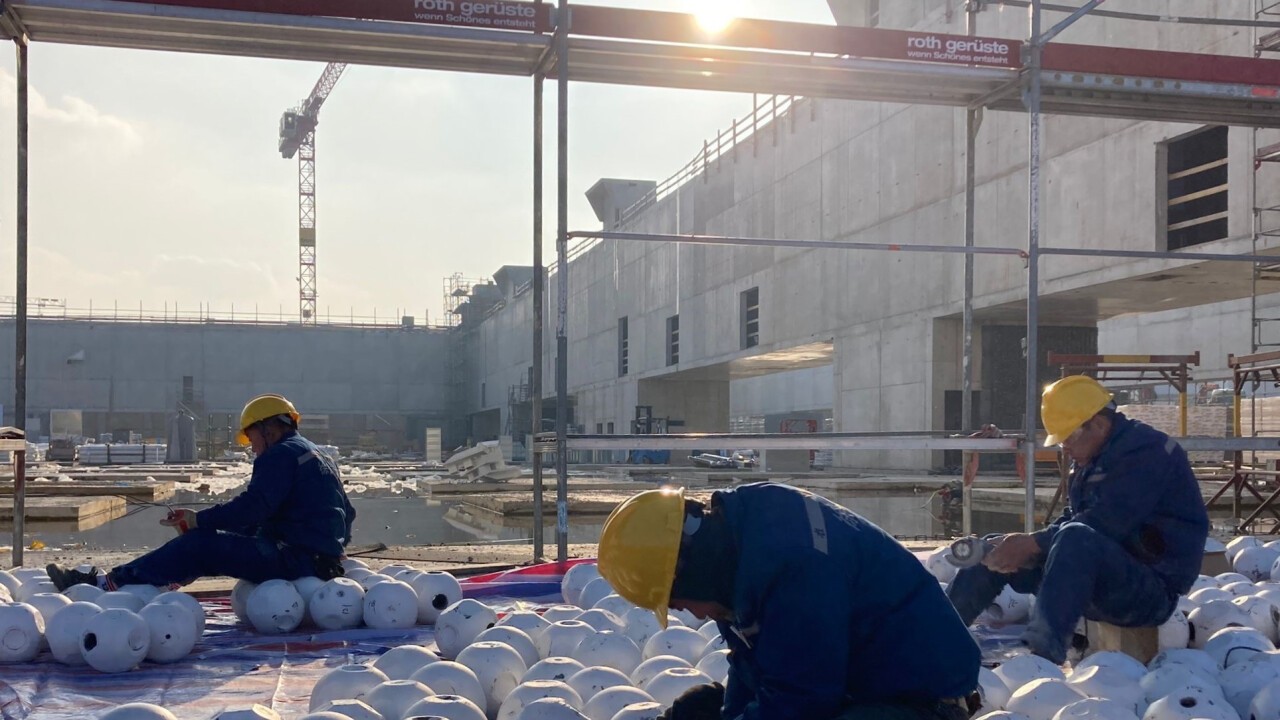 Die Baustelle der Halle 1 des Olma-Messekomplexes - Bild von Bodo Uehli