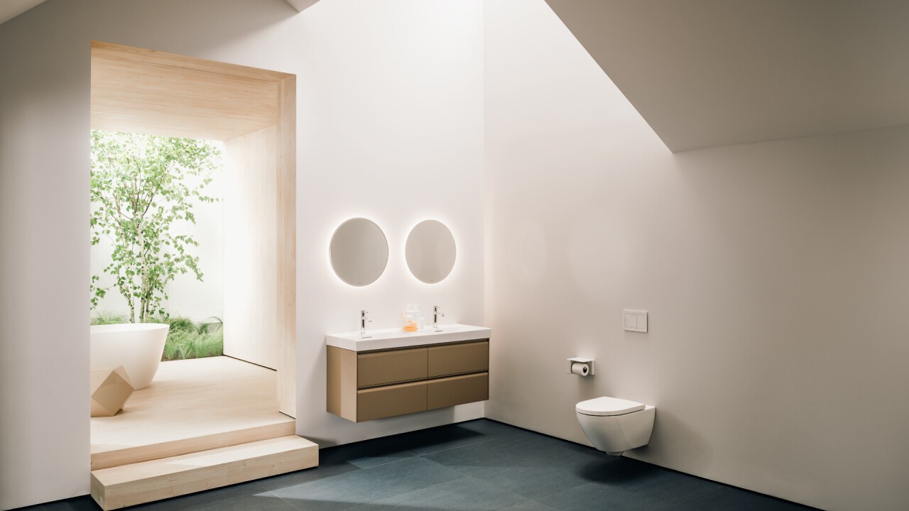 Die Badkollektion Meda von Laufen vereint alle Tugenden Schweizer Designs: Klarheit, Funktionalität und Liebe zum Detail. Die Waschtische, Möbel, Badewannen und Armaturen bilden dabei eine formale Einheit. 