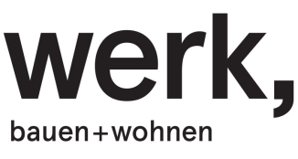 Schwarzer Text auf weißem Hintergrund: werk in großen Buchstaben, darunter bauen + wohnen in kleineren Buchstaben.